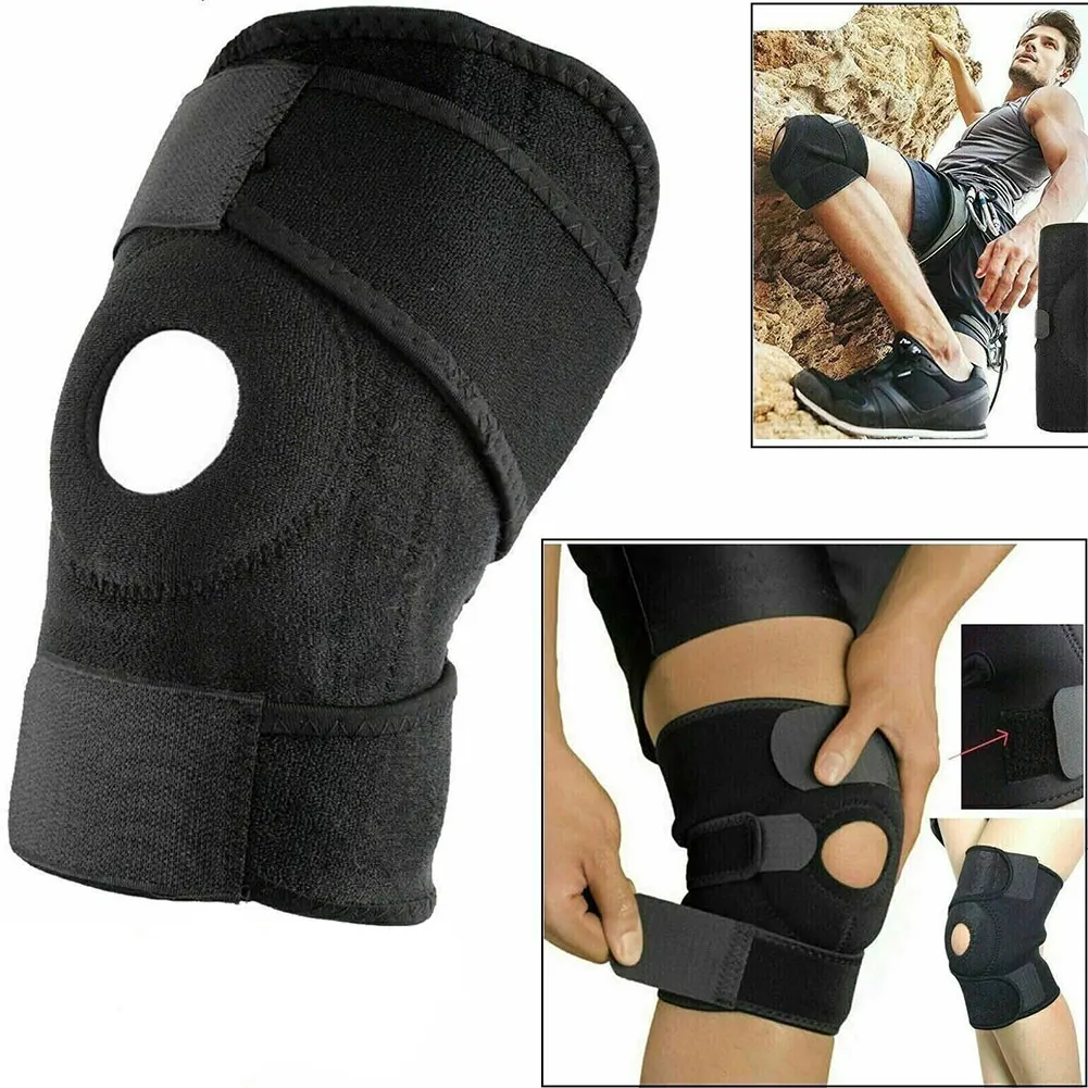 Knee Brace Knee Pain Relief Support Brace with Side Stabilizer Breathable Adjustable Buckle Arthritis Knee Sleeve For Men Women