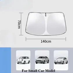 Premium Windshield Sunshade Protector - Front (Small Car Model)