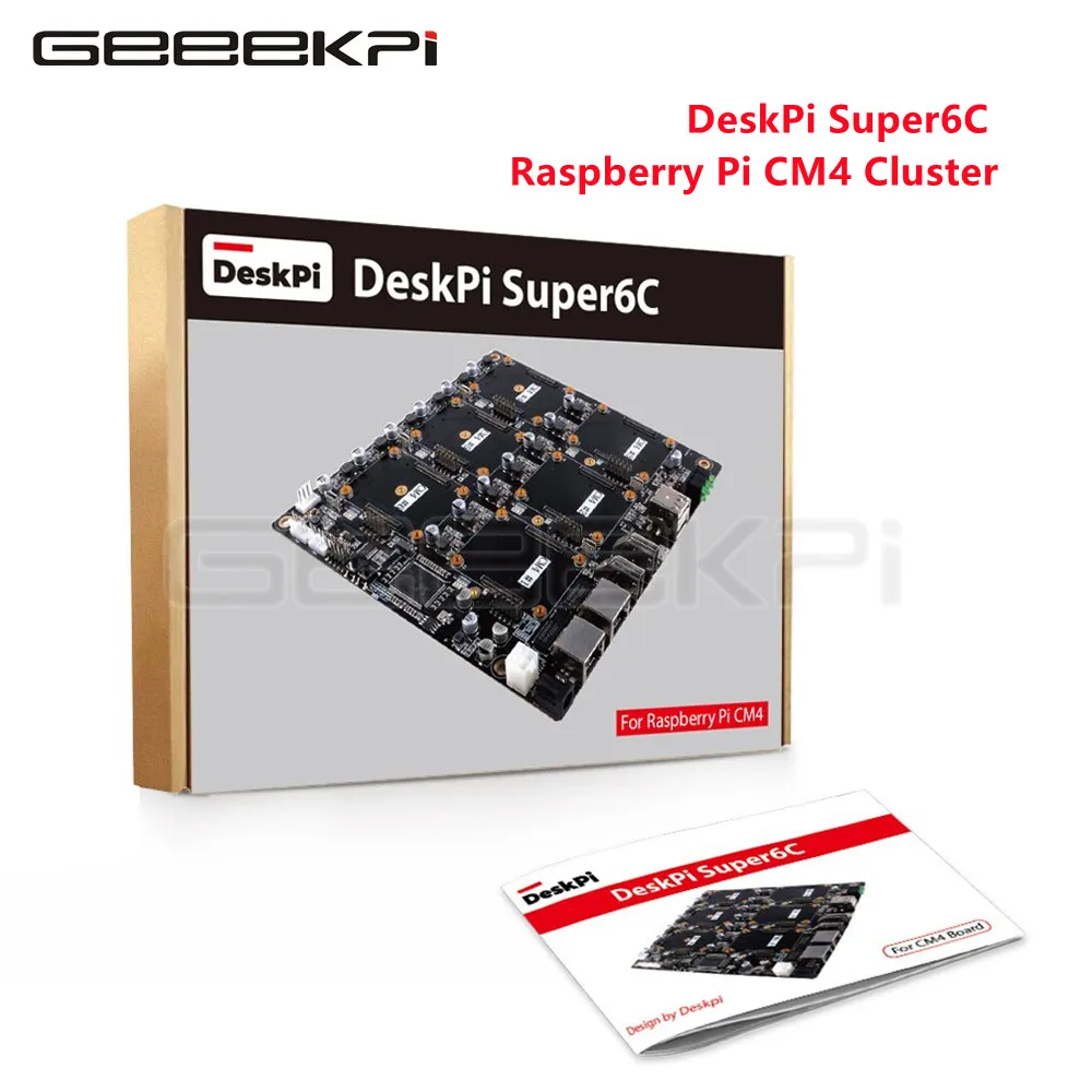 Desktop Super6c Raspberry pi Cm4 Cluster Placa Mini-itx Rpi Cm4 Suportado com Kit Metal Shell