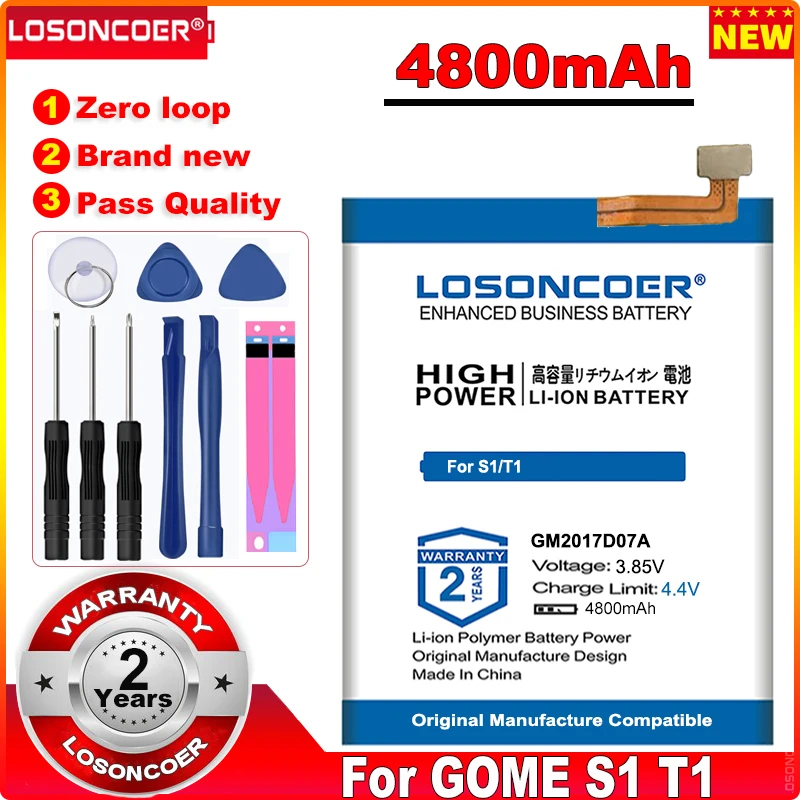 

LOSONCOER 0 Cycle 100% New 4800mAh GM2017D07A Battery for GOME S1 T1 in stock