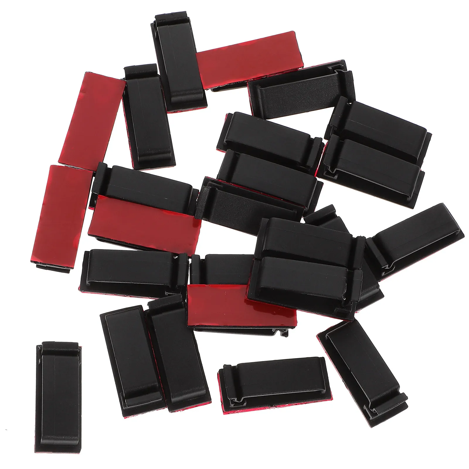 25개 플랫 케이블 클립 접착식 와이어 홀더 클램프, 책상/가정/사무실 코드 정리용, 스티커형 벽걸이 와이어 관리 클립