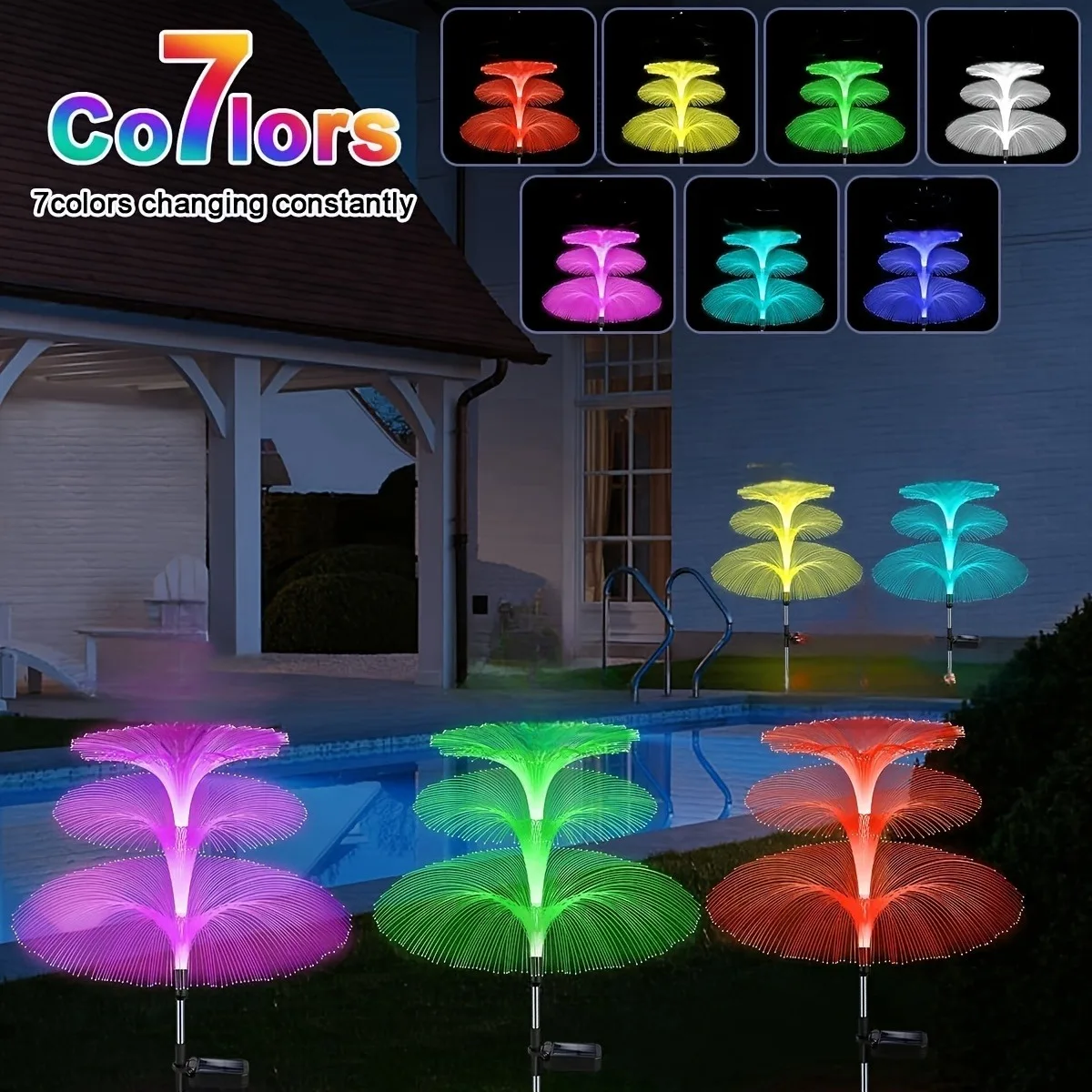 LuxRoyale Solar Jellyfish Fountain LED