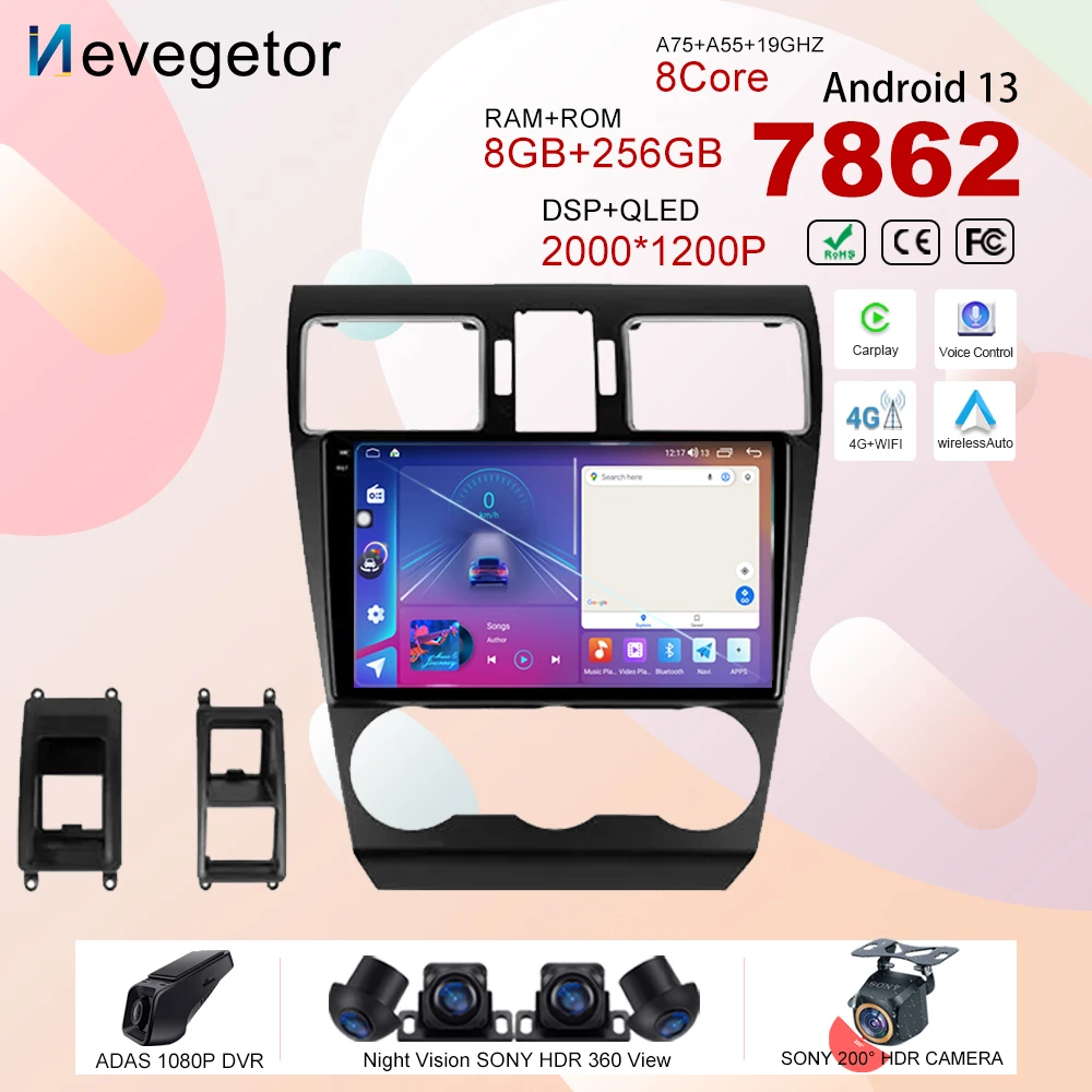 

Android 13 для Subaru Forester 4 SJ 2016-2018, автомобильная лампа, wi-fi, Dvd, радио, стерео, мультимедийный плеер, GPS-навигация, беспроводной Carplay
