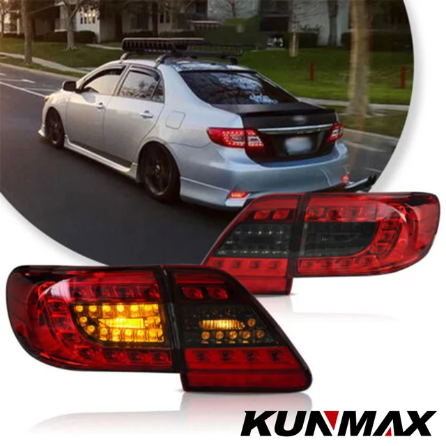 زوج من مجموعة مصابيح السيارة الخلفية لسيارة TOYOTA COROLLA 2011 2012 2013 ضوء الفرامل LED مع ضوء إشارة الانعطاف