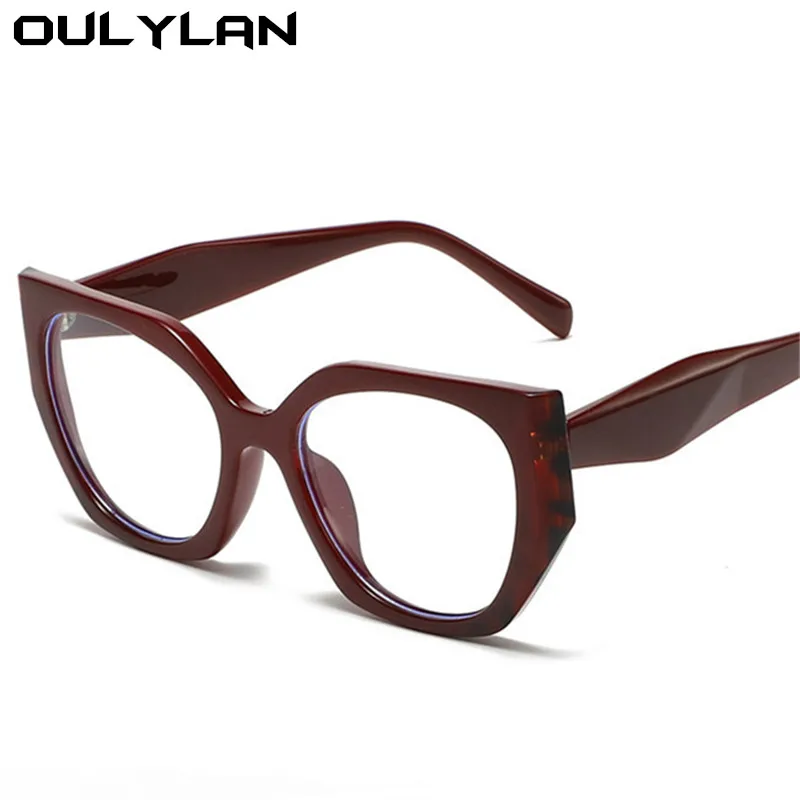  - Oulylan Cat Eye Eyeglasses Frame Women Fashion Anti Blue Light Glasses Frames Computer Decoration Prescription Fake Eyewear