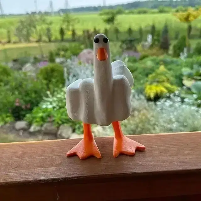 Funny Creative Duck Middle Finger Animal Gift Resin Craft Home Decoration Statue Garden Courtyard and Micro Landscape Figurines 3