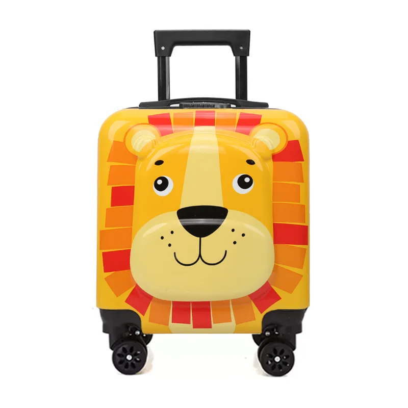Cartoon Animal Boys Girl Trolley Case 18 Inch Student Suitcase With Universal Wheel Password Zipper Lock For Travel Cute_voghion.com