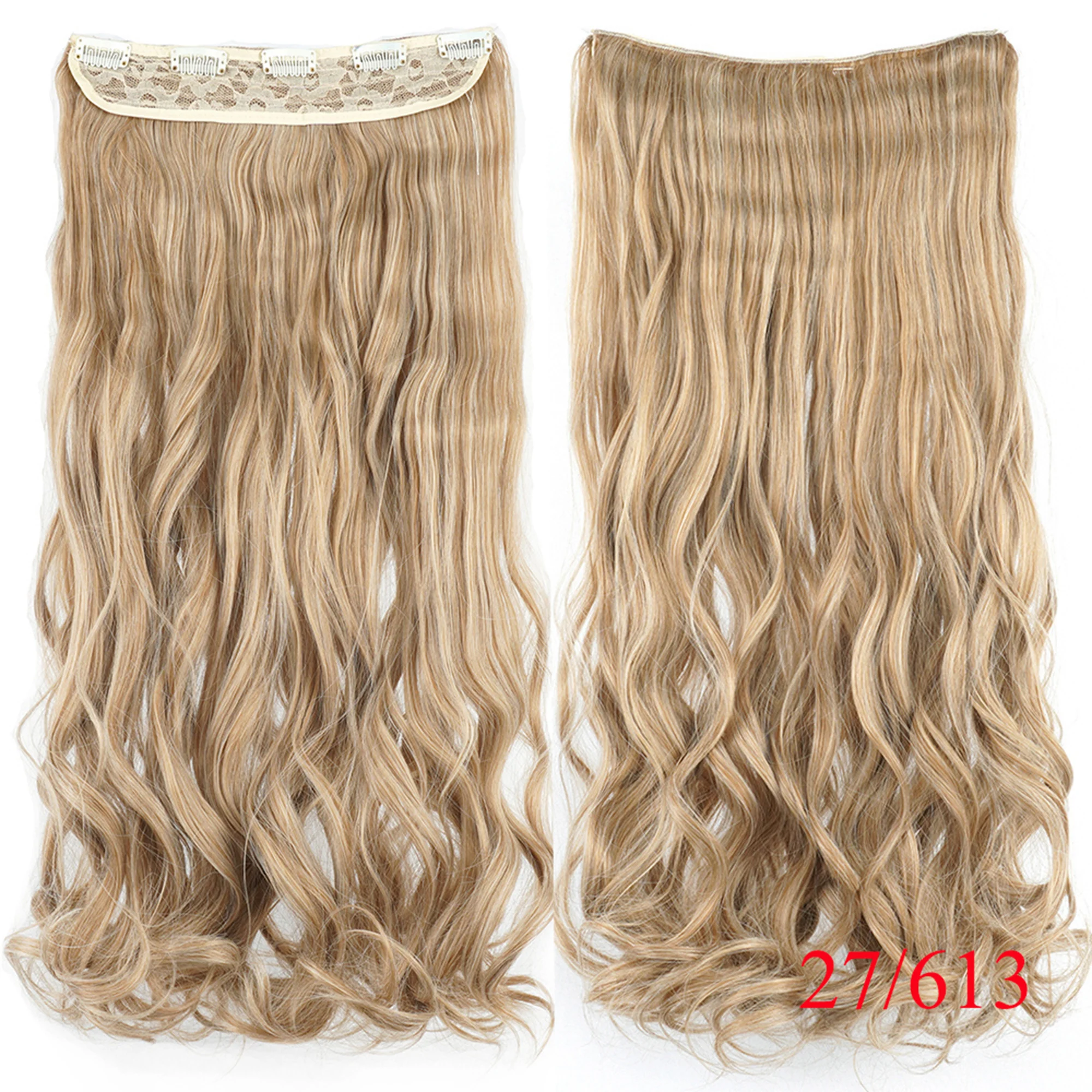 28'' 160g Capelli sintetici lunghi spessi ondulati grigi Clip in estensioni per capelli Un pezzo Capelli sintetici Clip in estensioni per donne_voghion.com
