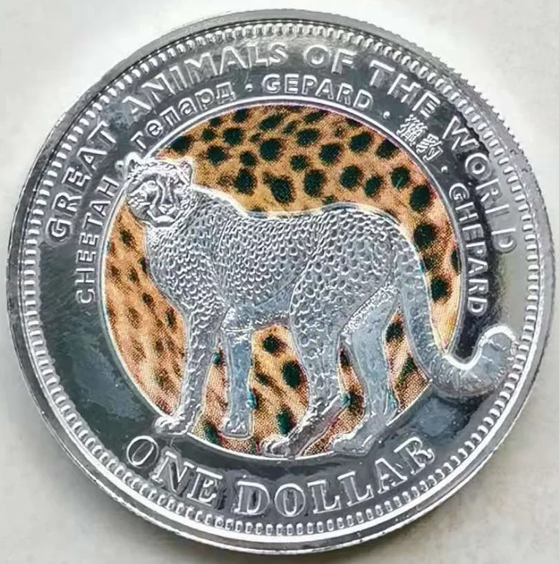 

Памятная монета Фиджи клонированного меди, 38 мм, в виде гепарда, Фиджи, 2009 1 юаня, Kronor