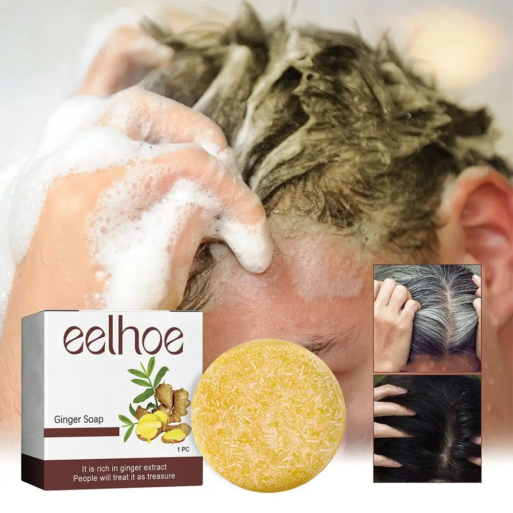 

60g Ginger Soap Nourishing Anti Hair Loss Repair Dandruff Moisturizing Soap Organic Polygonum Cleansing R9D0
