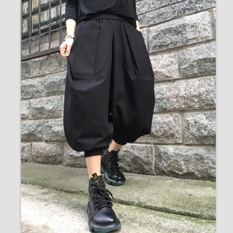 Large size 2023 Autumn/Winter New Street  Korean Low Crotch Pants Strap Harun Pants Long Pants Women's Fashion