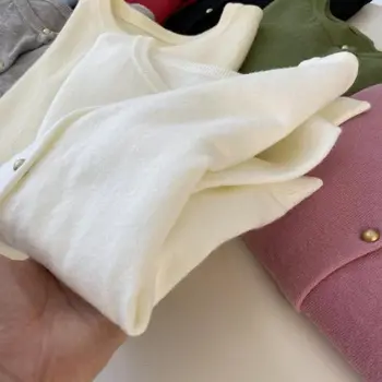 AOSSVIAO 2025 الخريف الشتاء سترة مشغولة من الصوف س الرقبة فضفاضة بلون طويل الأكمام سترة الكورية واحدة الصدر تنوعا القمم 6