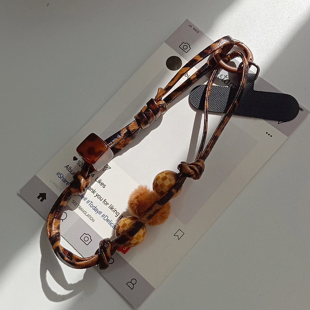 الكورية لطيف ليوبارد طباعة أفخم الكرة قلادة سلسلة...