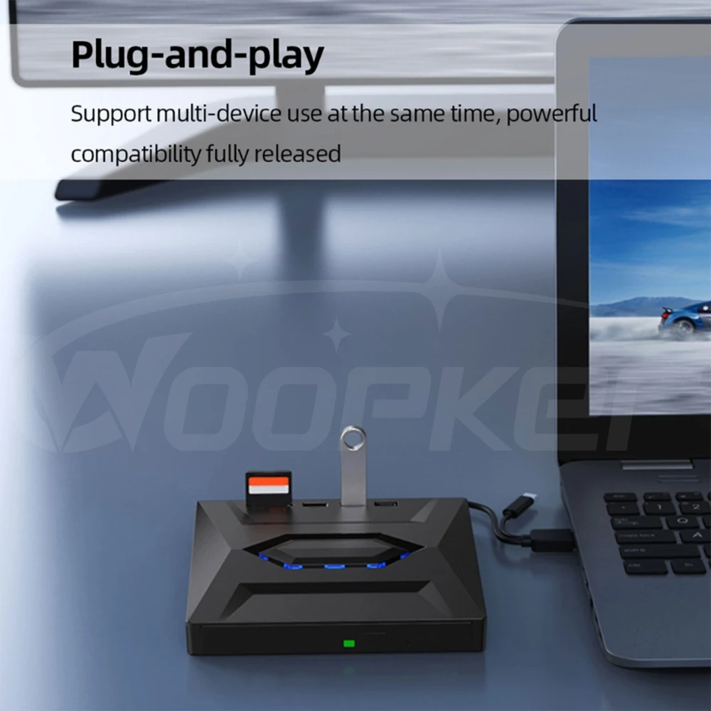 Woopker Dvd Drive B21 External Multi-Function Burner Usb3.0 Type-C 3-In-1Disc Drive Rw Mac Os Window Xp/7/8/10 dvd player