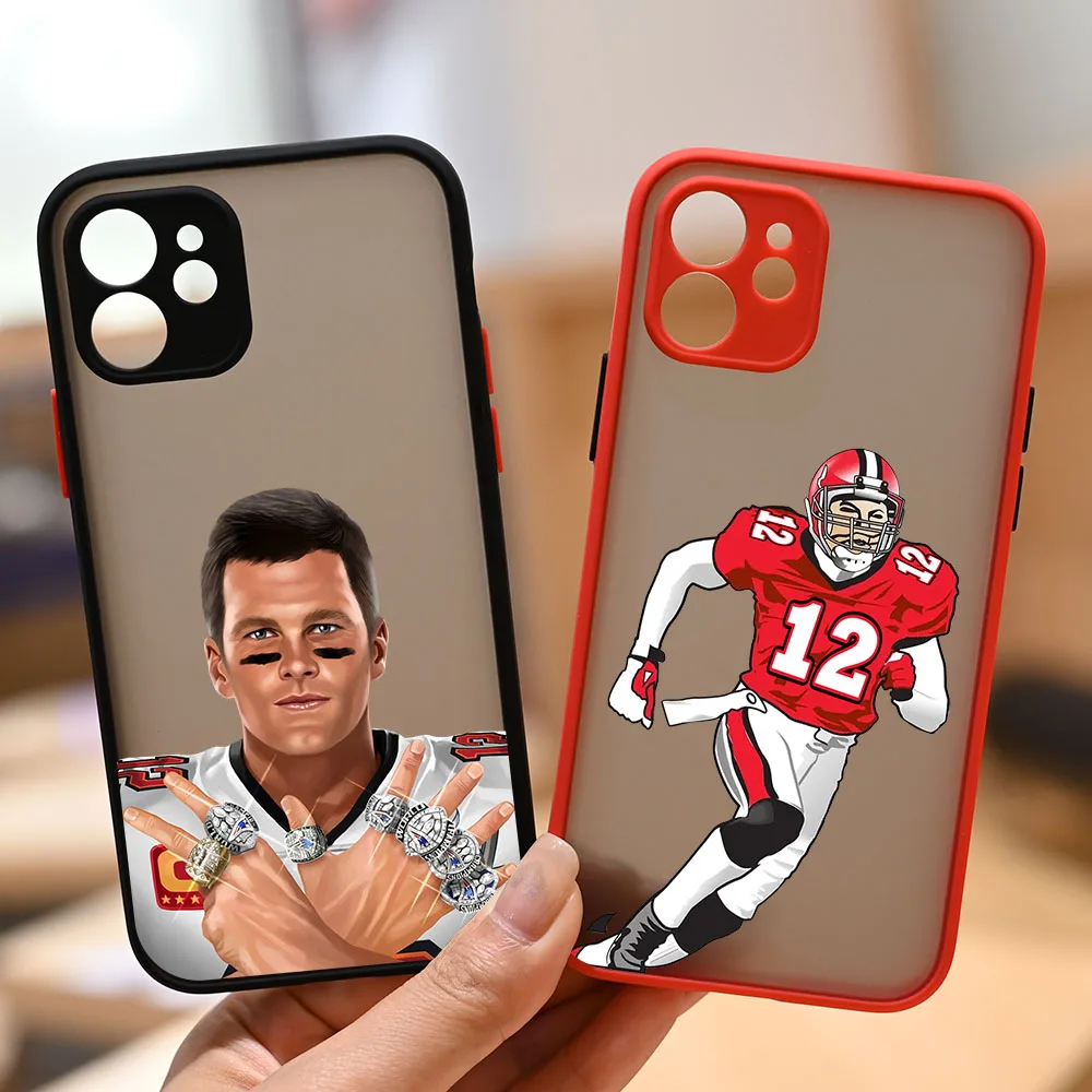 Divertente Cartone Animato Brady Diamond Ring Phone Case Per Iphone 13 12 11 Pro Max Xs Xr X 6S 7 8 Plus 12 Mini Se3 20 Rugby Bumper Cover