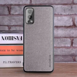 Luxury Textile Leather Skin Soft TPU Phone Case - Premium Hard Cover for Nord 2 (Light Gray)