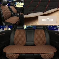 Luxurious Linen Car Seat Cover Protector - Premium Summer Cushion Mat for Enhanced Comfort (Coffee 5 seat)