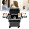 Professional Travel Makeup Case Beauty Train Case Rolling Cosmetic Organizer New 4