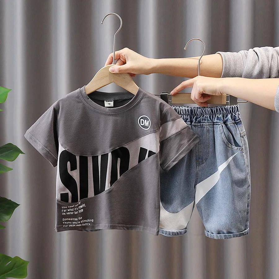 

Fashion Children's Suit 2-11Y Hot Sale Baby Boy Clothes Summer Children's Clothes Suit T-shirt +Pants 2pcs Suit Kids Sports Suit