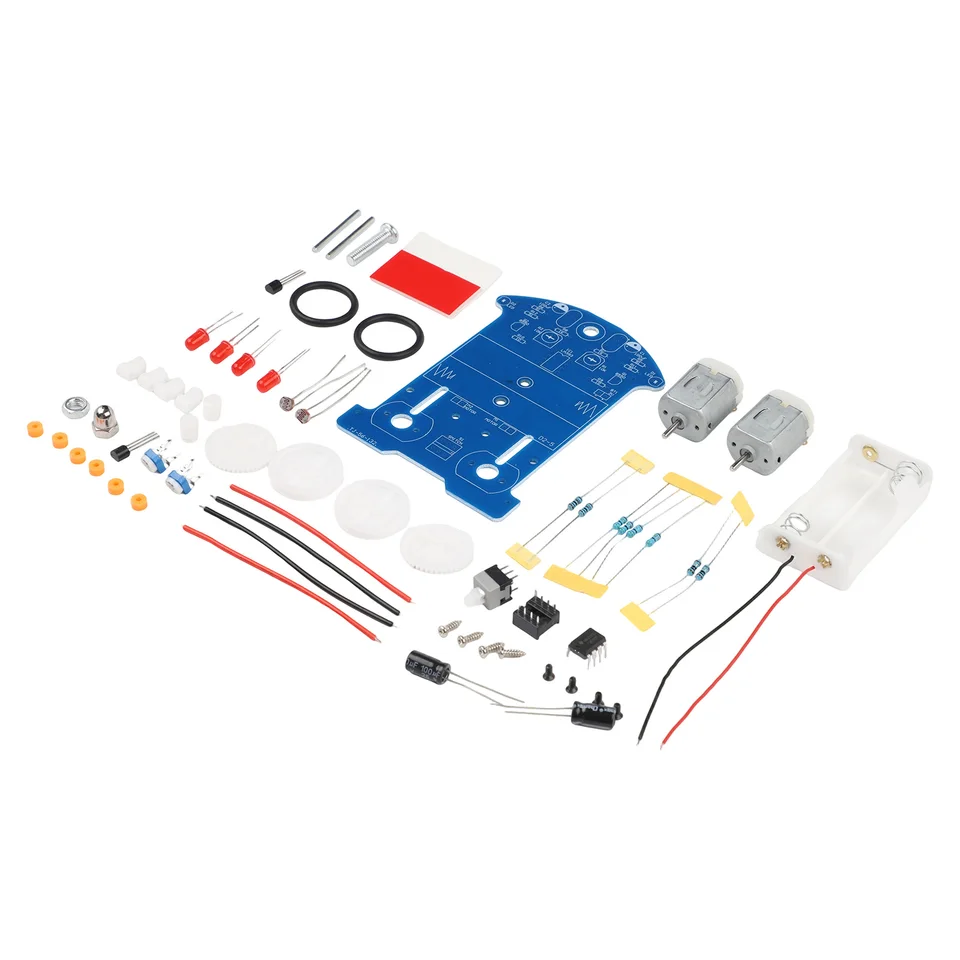 Kit Auto Segui Linea D2-5 Per Saldatura Fai Da Te - Robot Educativo Con Sensore Di Luce (Batterie Non Incluse) - 5