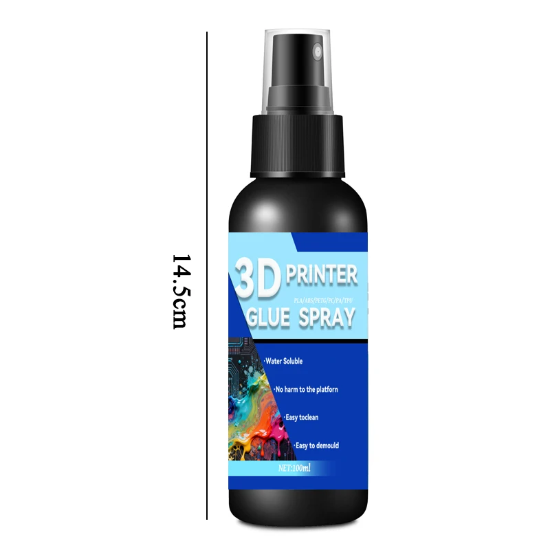 3D Printer Glue Spray 100ml Reduces Warping Easy To Demould Water Soluble Adhesive Spray PLA ABS PETG PC PA TPU 1/2pcs