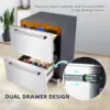 24" Outdoor Drawer Fridge, Counter Double Drawer Beverage Refrigerator, 5.2 Cu.Ft. Weather Proof Stainless Steel Built-in Fridge 4