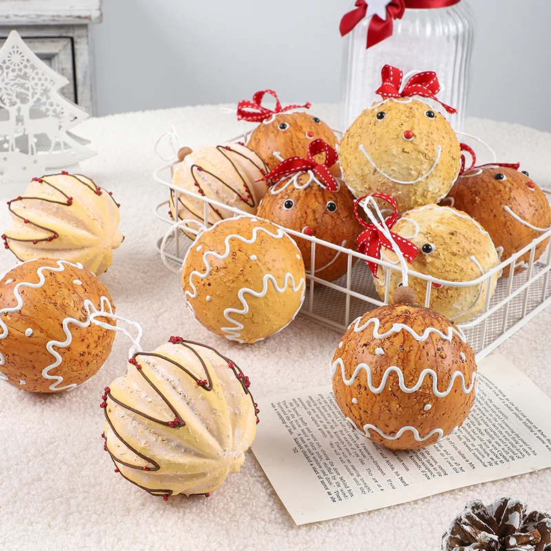 Gingerbread Man Christmas Ball Ornaments Xmas Tree Hanging Pendant Christmas Decorations for Home Navidad Natal New Year Gift