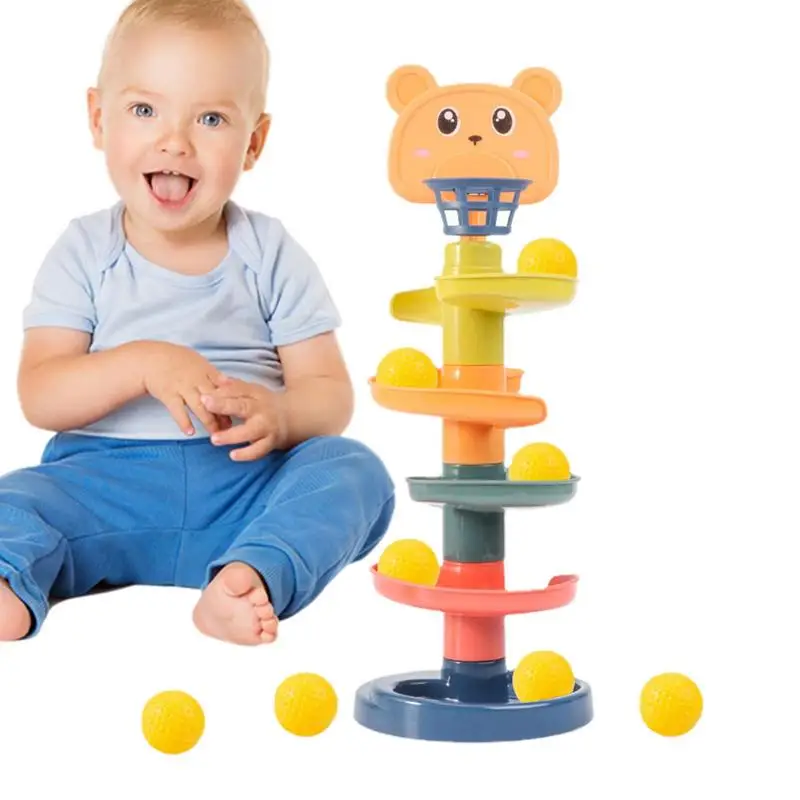 

Ball Slide Toy Ball Drop And Roll Tower Toys Balls Ramp Whirling Stack And Toss Game For Toddlers Activity Toys