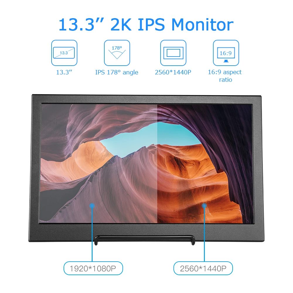 Eyoyo ̹ Ʈ PC ޴ , 13.3 ġ 2K, Ǯ HD 2560x1440 IPS  ũ, Ŀ ,  