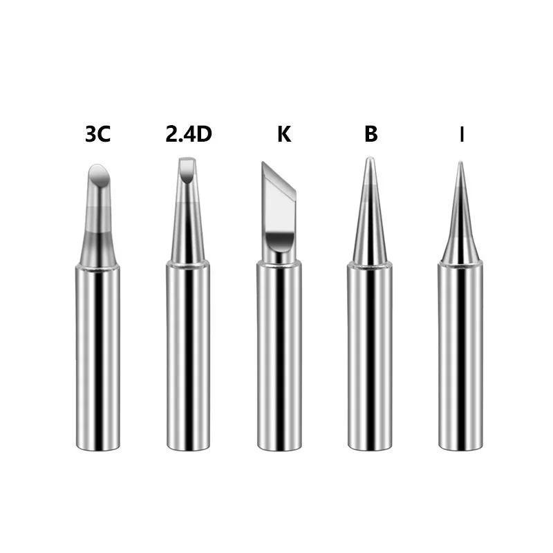 5Pcs Pure Copper Soldering Iron Tips Set I+B+K+2.4D+3C for DIY Craft And Electronic Repair soldering iron