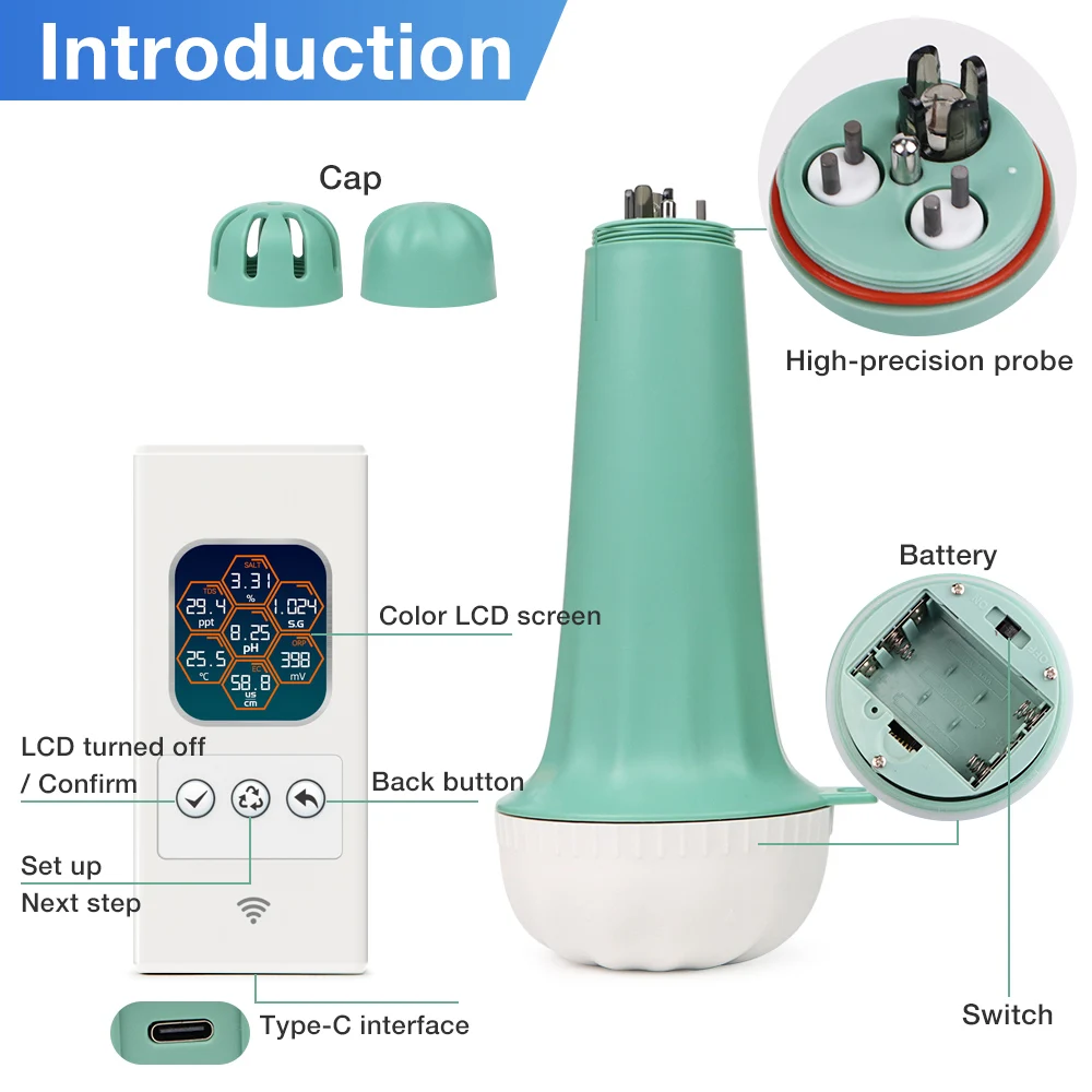 7 in 1 Water Quality Tester for Fish Tank Pool
