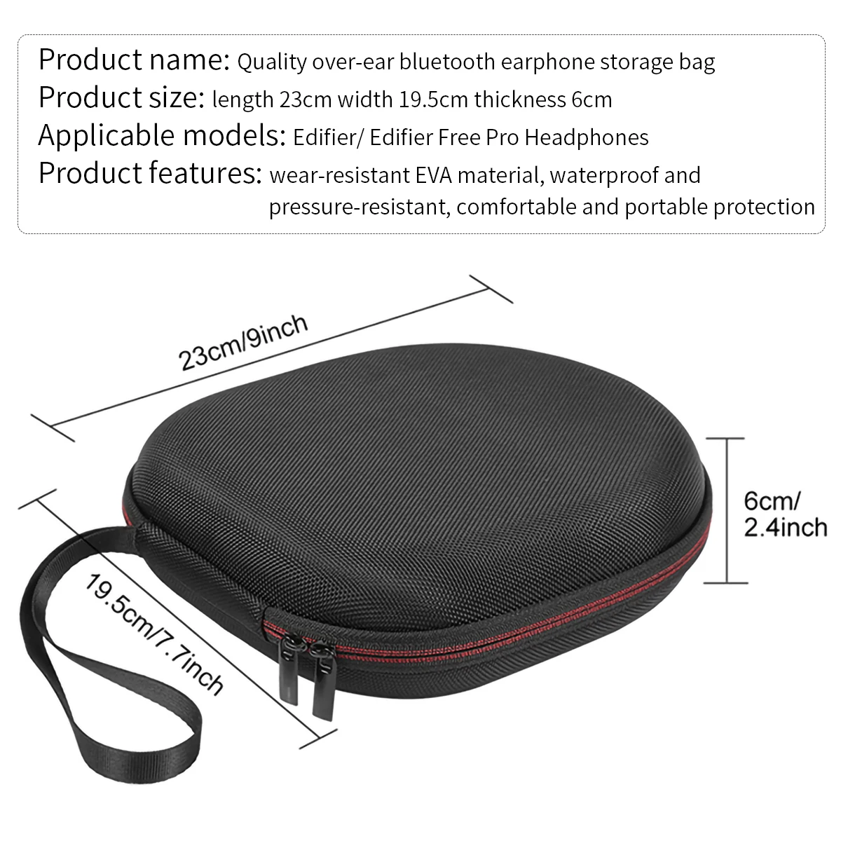 Edifier ワイヤレスヘッドホン キャリングケース付き Amazon | For Edifier W820NB ヘッドホンキャリングケース