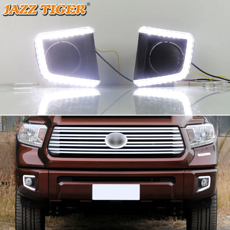 

Dynamic Turn Signal Waterproof 12V Car DRL Lamp LED Daytime Running Light For Toyota Tundra 2014-2021