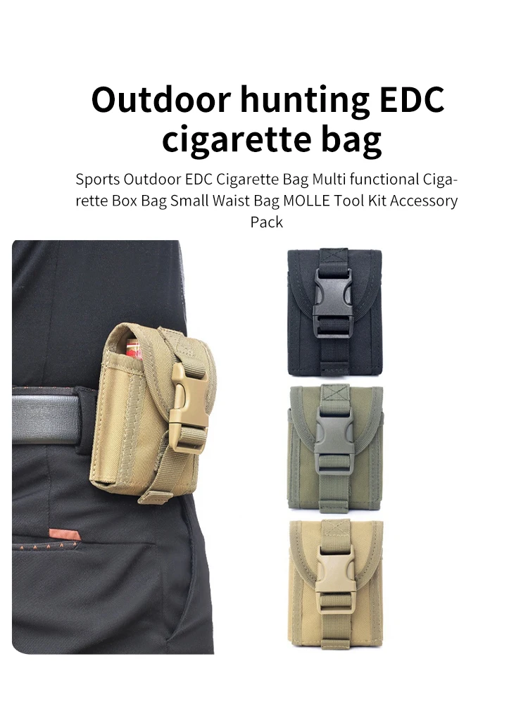Kompakte Taktische EDC-Zigarettenetui-Werkzeugtasche aus 1000D Nylon, Wasserabweisend, MOLLE-kompatibel für Rucksack, Weste, Jagd, Magazintasche, Hüfttasche – Detail 3