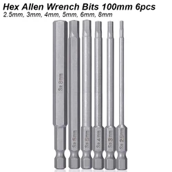 Magnetic Tip Hex Allen Wrench Bit Set with Metric and SAE Sizes for Electric Power Drills (Hex Allen Bit  Set C)
