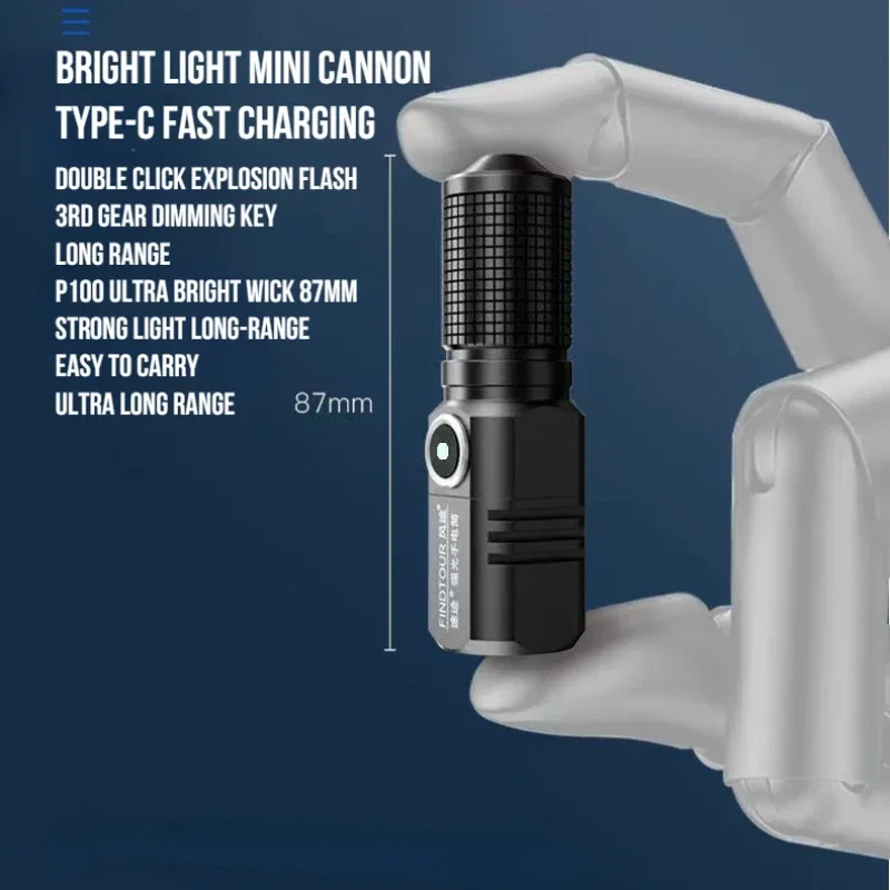 미니 XHP50 슈퍼 브라이트 LED 손전등, USB 토치 충전식 줌 낚시 랜턴, 하이킹 캠핑용 강력한 3 가지 조명 모드