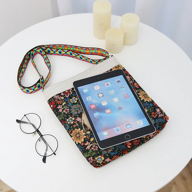 Women's Embroidered Elephant Nylon Crossbody Bag Ladies Large Capacity Handbags Purse Female Casual Designer Travel Shoulder Bag