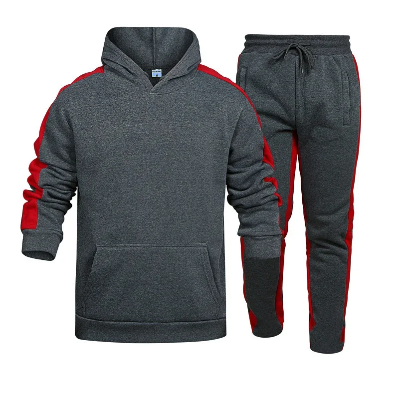 Men Striped Hoodie Pants Casual Tracksuit