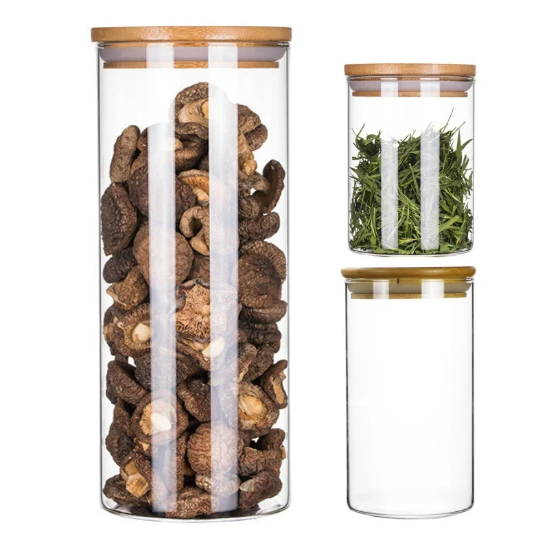 

800-1800 мл прозрачный стеклянный резервуар, Кухонный Контейнер для хранения пищи с крышкой, банка для кофе, чая, сахара