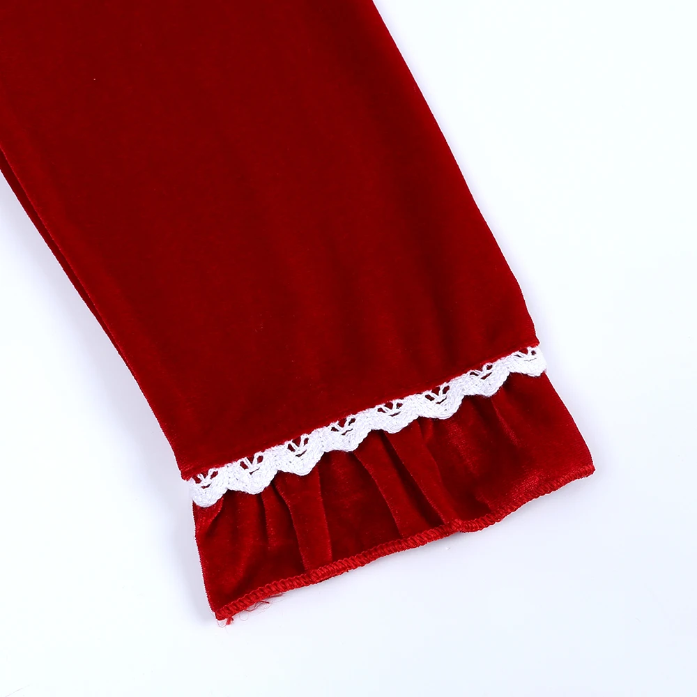 2025 Kinder Weihnachten Benutzerdefinierte Kostüm Rot Samt Druck Pyjamas Set Familie Spiel Kleinkind Junge Mädchen Roben Kleid Anzug Weihnachten Geschenk Kleidung – Detail 14