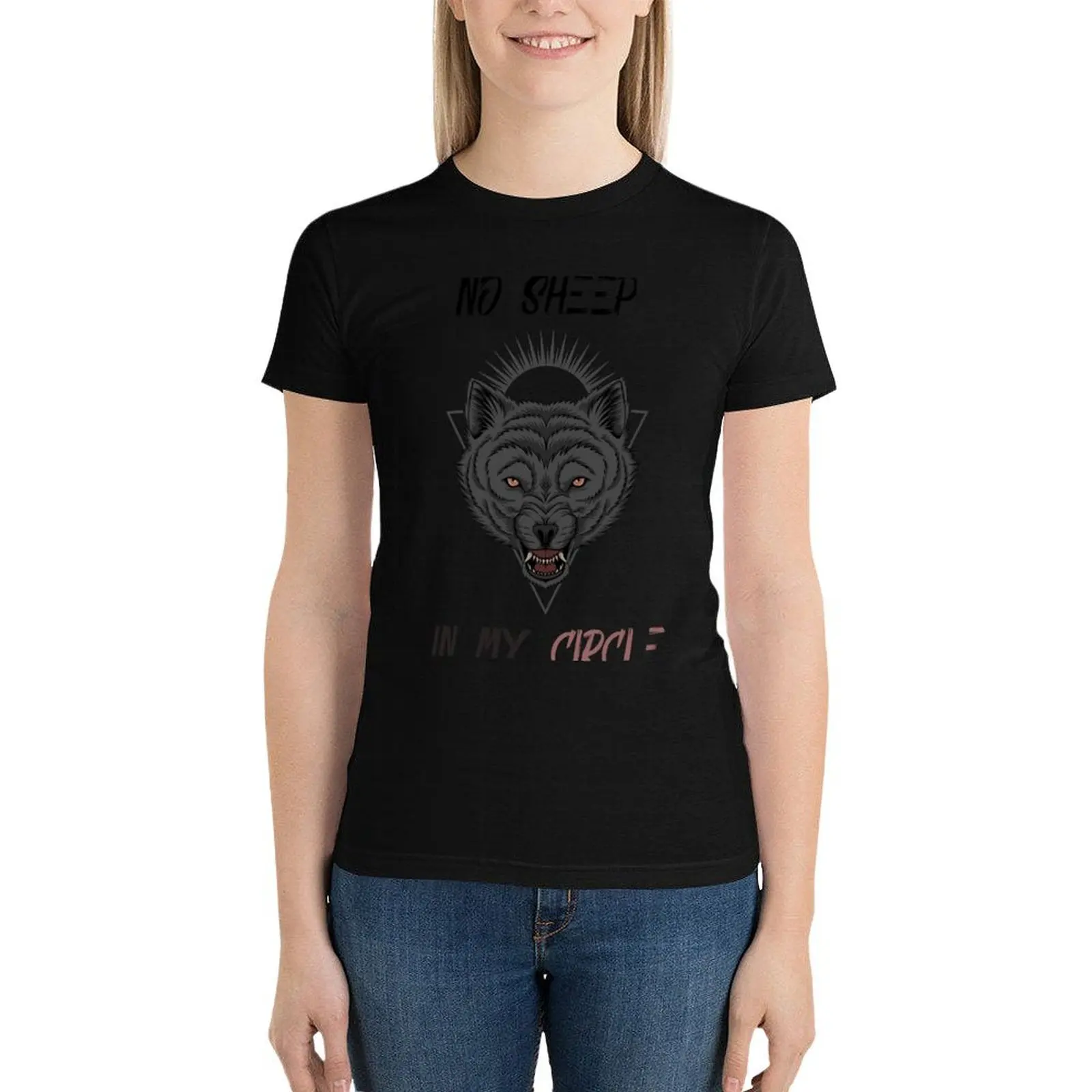 No Sheep In My Circle T-Shirt Female clothing summer clothes t shirts for Womens