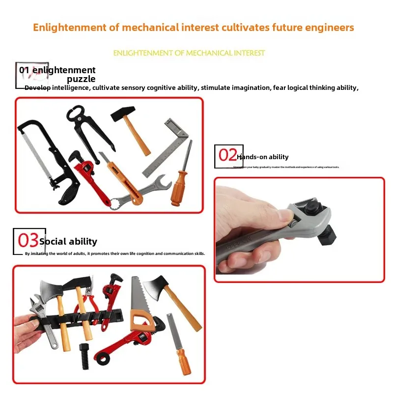 Children's Role Play Toy Set Realistic Repair Tools DIY Toy Screwdriver Hammer Street Stall Night Simulation Workbench Kit