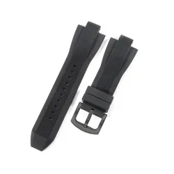 Durable Waterproof Silicone Rubber Watchband Strap Bracelet - 29 - 13mm (Black - B)