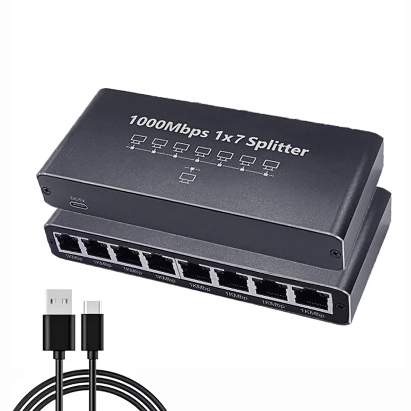 Qooloo Switch Ethernet 1 à 2,Répartiteur réseau RJ45,Adaptateur