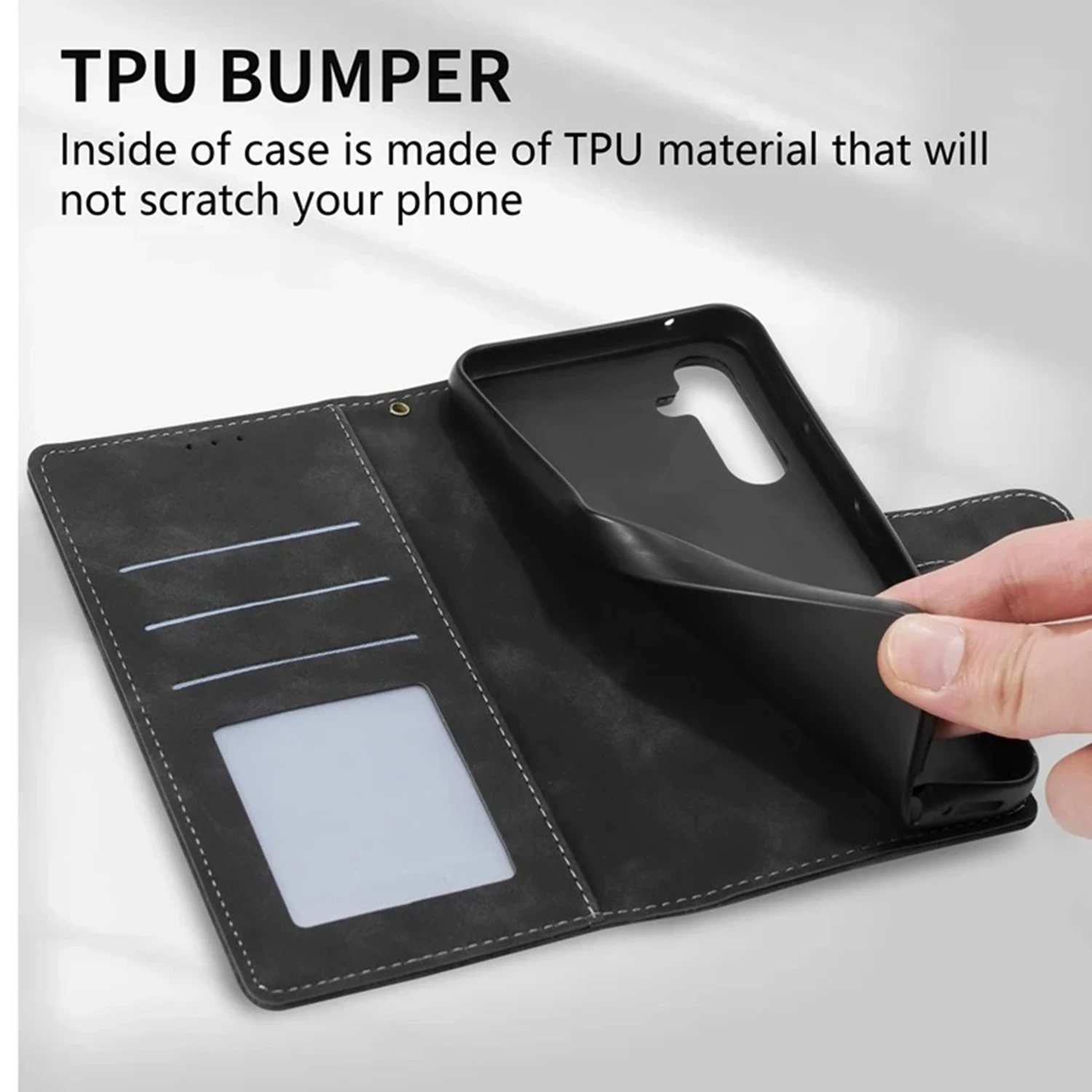 Ledertasche Brieftasche Kartensteckplatz Magnetischer Flip für Samsung Galaxy S25 Edge S24 Ultra S23 Plus S22 S21 FE S20 FE Note 20 10 Lite 9 – Detail 4