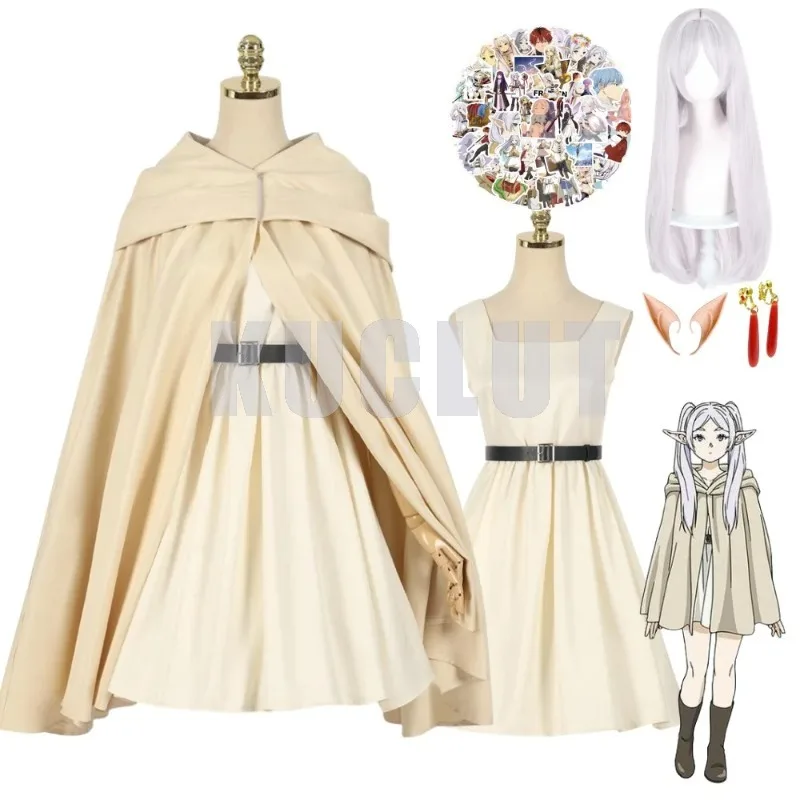 

Frieren Cosplay Costume Sticker Anime Frieren Beyond Journey's End Frieren Cloak Dress Suits Halloween Carnival Clothes Women