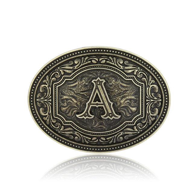 Western Belt Buckle Initial Letters ABCDMRJ to Z Cowboy Rodeo