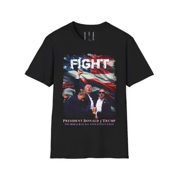 President Donald J Trump Fight MAGA  Unisex Softstyle T-Shirt 1