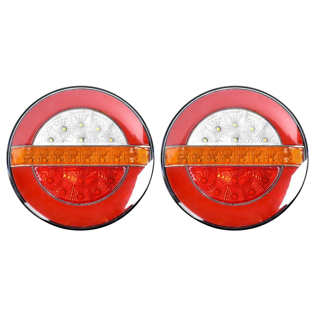 

2Pcs 4Inch LED Trailer 24V Truck Tail Light Brake Light Car DRL Flow Turn Signal Lamp Strobe Light Warning Lights