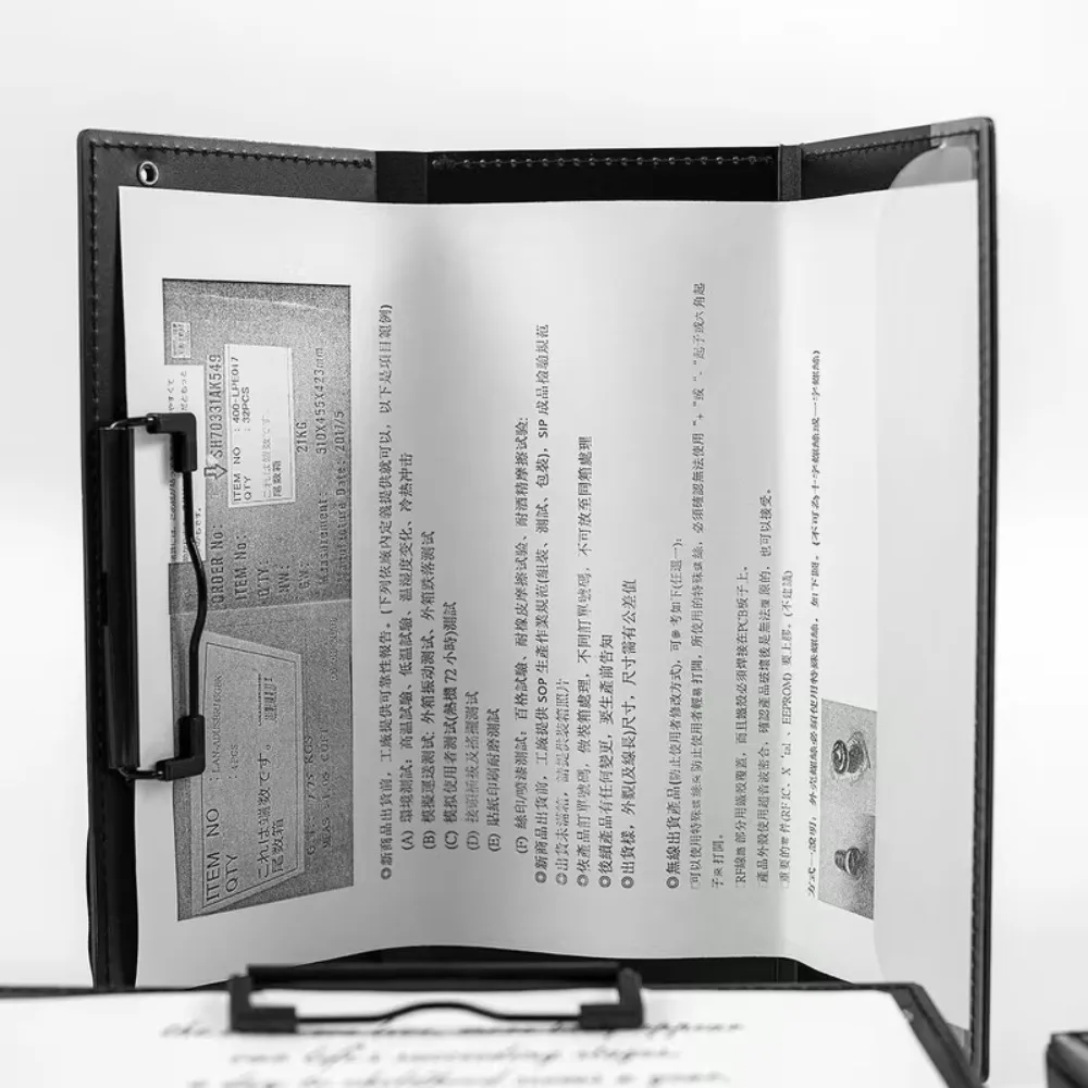 Portablocco a 3 strati con design pieghevole, cartella portadocumenti, portaoggetti per ufficio, scuola, ospedale, organizer portatile per archiviazione file - immagine 3
